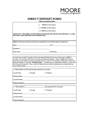 AUTOMATED CLEARING HOUSE DEPOSIT AUTHORIZATION FORM - moore