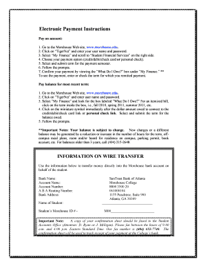 Morehouse College Payment Instructions