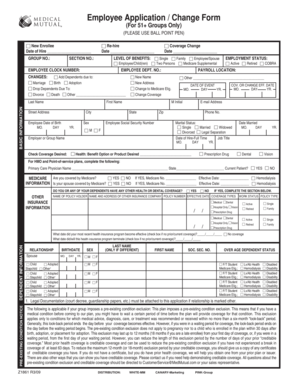 Employee Application Change Form