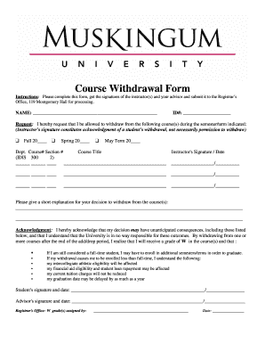 Course Withdrawal Form
