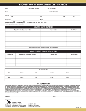 VA Enrollment Certification Form