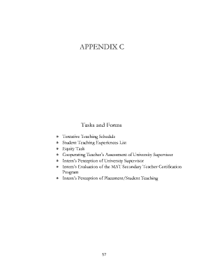 Tentative Teaching Schedule Form