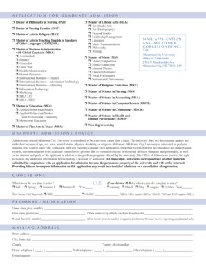 Graduate Admission Application