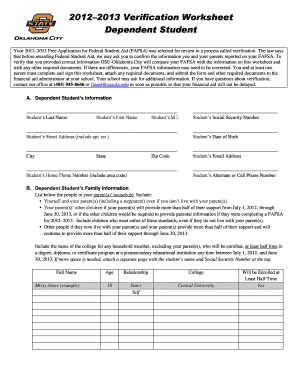 osu okc verification worksheet form