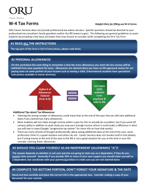 W-4 Tax Form Instructions