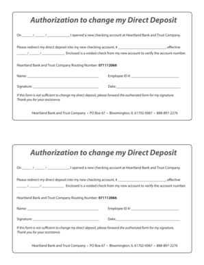 Authorization to Change Direct Deposit