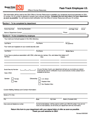 OSU Employee ID Form
