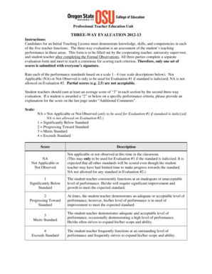 Three-Way Evaluation 2012-13