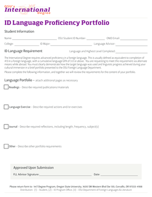 ID Language Proficiency Portfolio - oregonstate