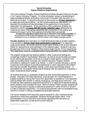 The Human Relations Requirement and Sample ... - Carroll University - carrollu