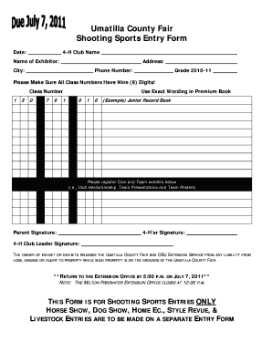 4h umatilla county fair entry forms