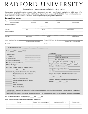 International Undergraduate Admission Application