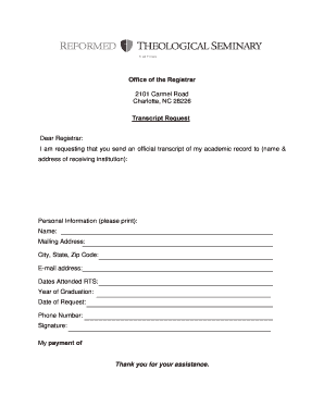 Transcript Request Form