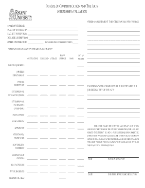 Internship Evaluation Form