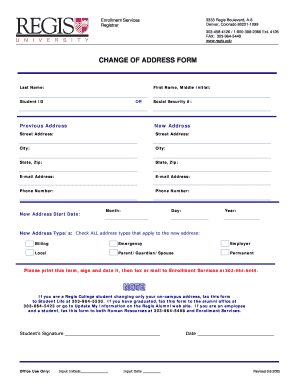 Change of Address Form