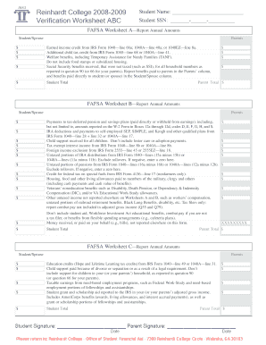 FAFSA Worksheet