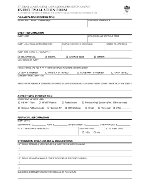 event evaluation form