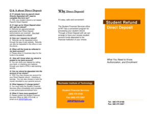 RIT Student Refund Direct Deposit Form
