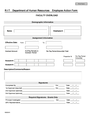 employee action form fill online printable fillable blank employee action form