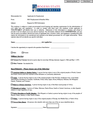 equal employment opportunity eeo voluntary self identificaton form