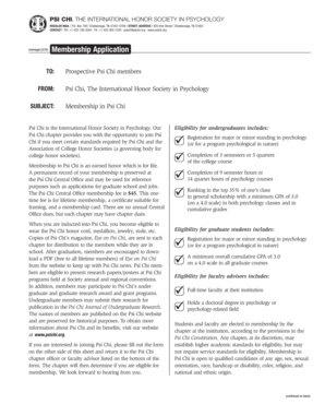 Psi Chi Membership Application