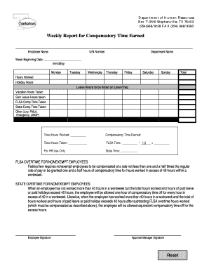 Weekly Compensatory Time Report