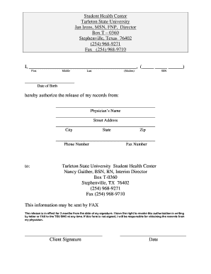 Medical Records Release Authorization