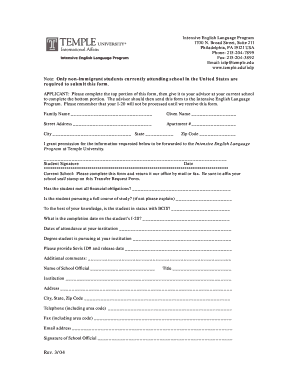 Temple university ielp form