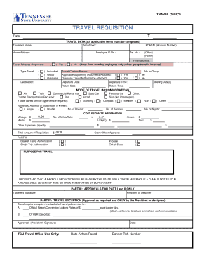 Travel Requisition Form