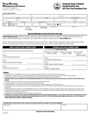 Tennessee Flexible Benefits Plan Enrollment Form