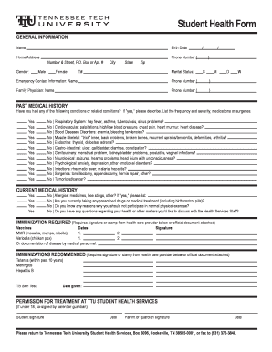 Student Health Form