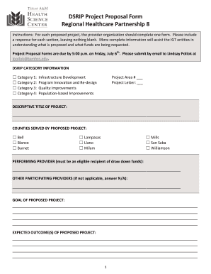 Culmination program sample - dsrip project proposal form regional healthcare partnership 8