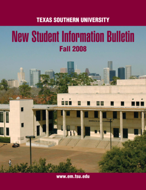 New student information Fall 2008 121207.indd - Texas Southern ... - tsu