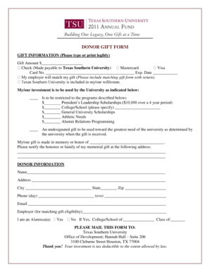 Donor Gift Form