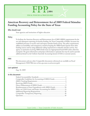 Fiscal policy examples - ARRA Accounting Policy - Texas State University - txstate