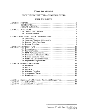 Medical Practice Income Plan Bylaws - Texas Tech University ... - ttuhsc