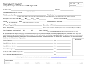 Texas Woman’s University Degree Plan Verification