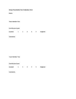 Group Presentation Peer-Evaluation Form Name: Team Member ... - trinity