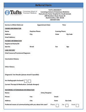 tufts veterinary referral form