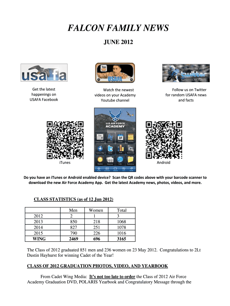 FALCON FAMILY NEWS - United States Air Force Academy - usafa Preview on Page 1
