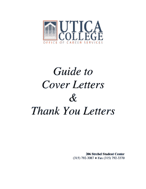 Guide to Cover Letters & Thank You Letters - Utica College - utica