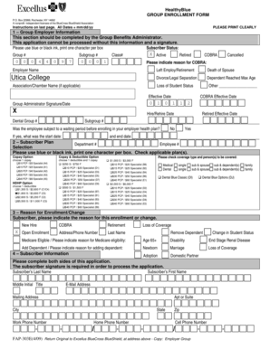 HealthyBlue Group Enrollment Form