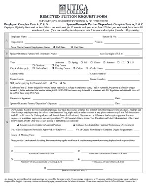 Remitted Tuition Request Form