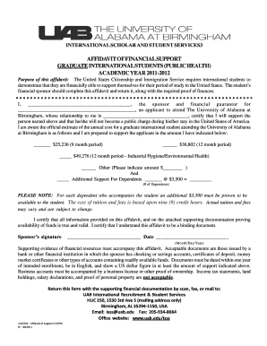 Affidavit of Financial Support