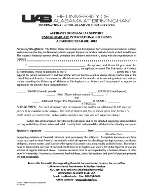 Affidavit of Financial Support