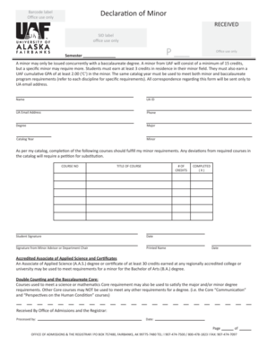 Declaration of Minor