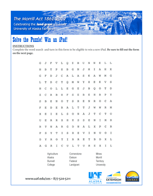Fillable Online uaf Solve the Puzzle! Win an iPad! - University of
