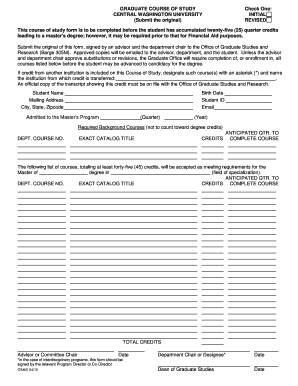 Graduate Course of Study Form