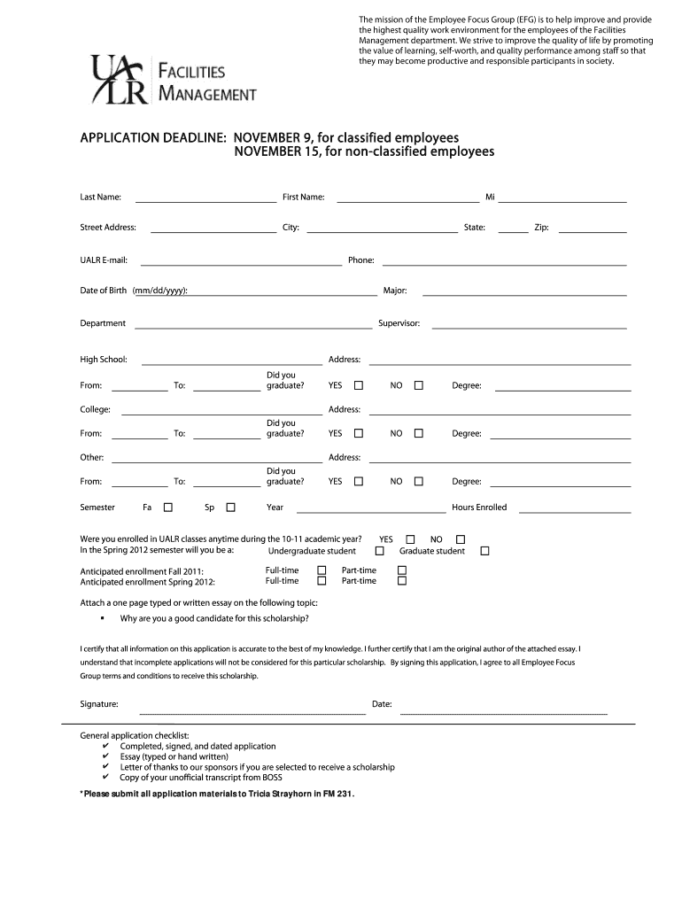 APPLICATION DEADLINE: NOVEMBER 9, for classified employees Preview on Page 1