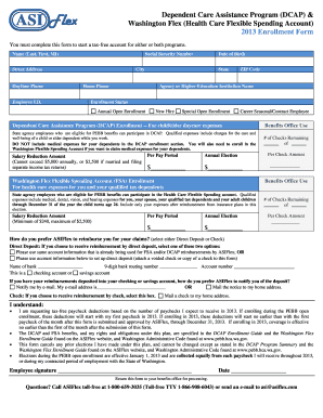 2013 Washington Flex FSA and DCAP Enrollment Form